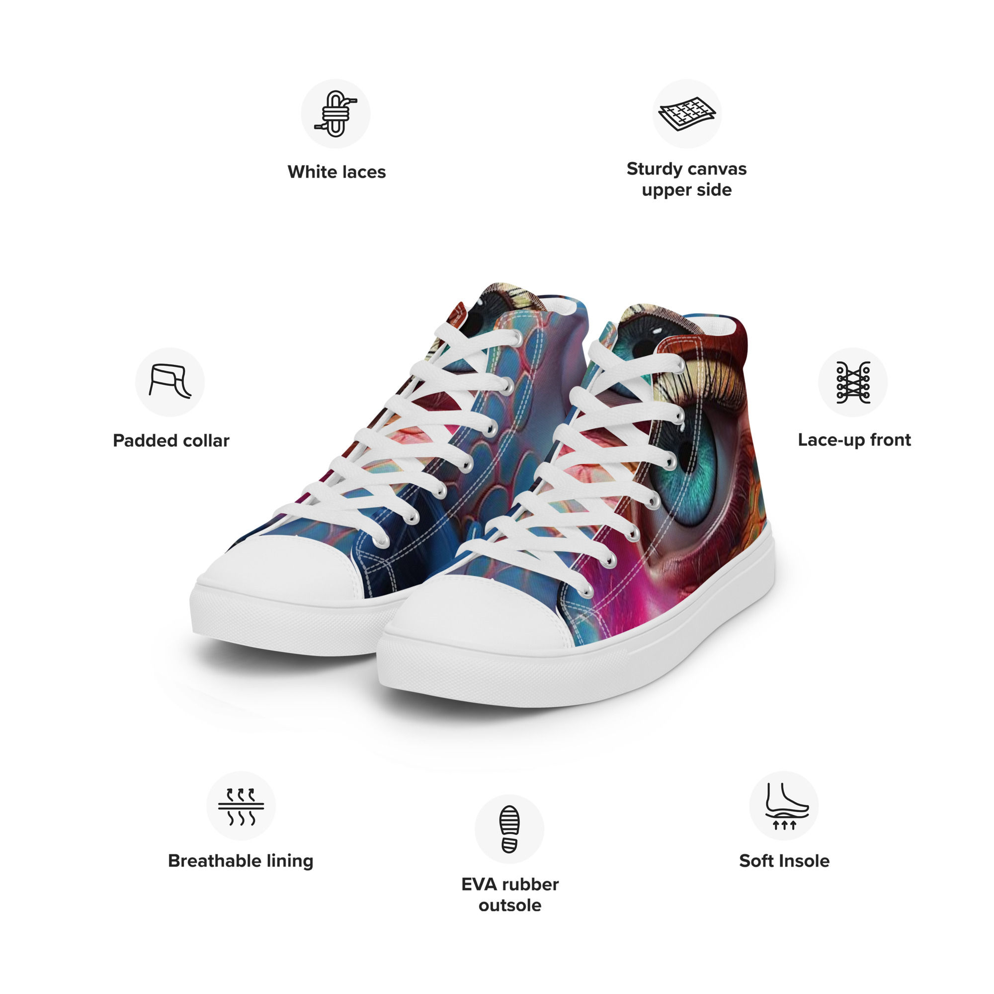 Men’s high top canvas shoes