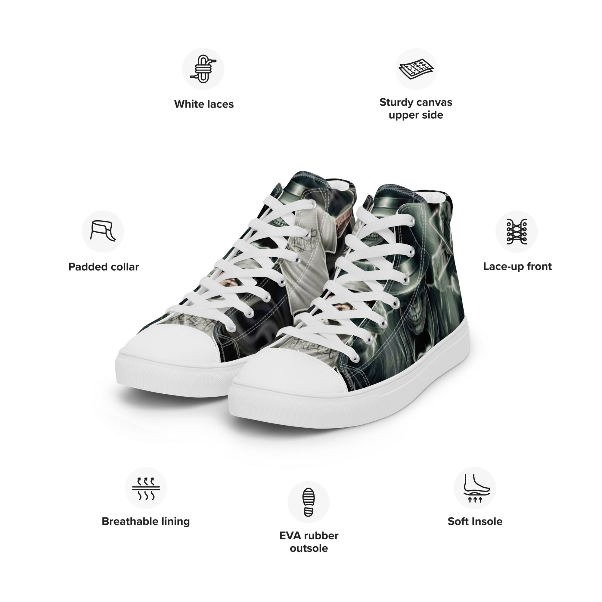 Men’s high top canvas shoes