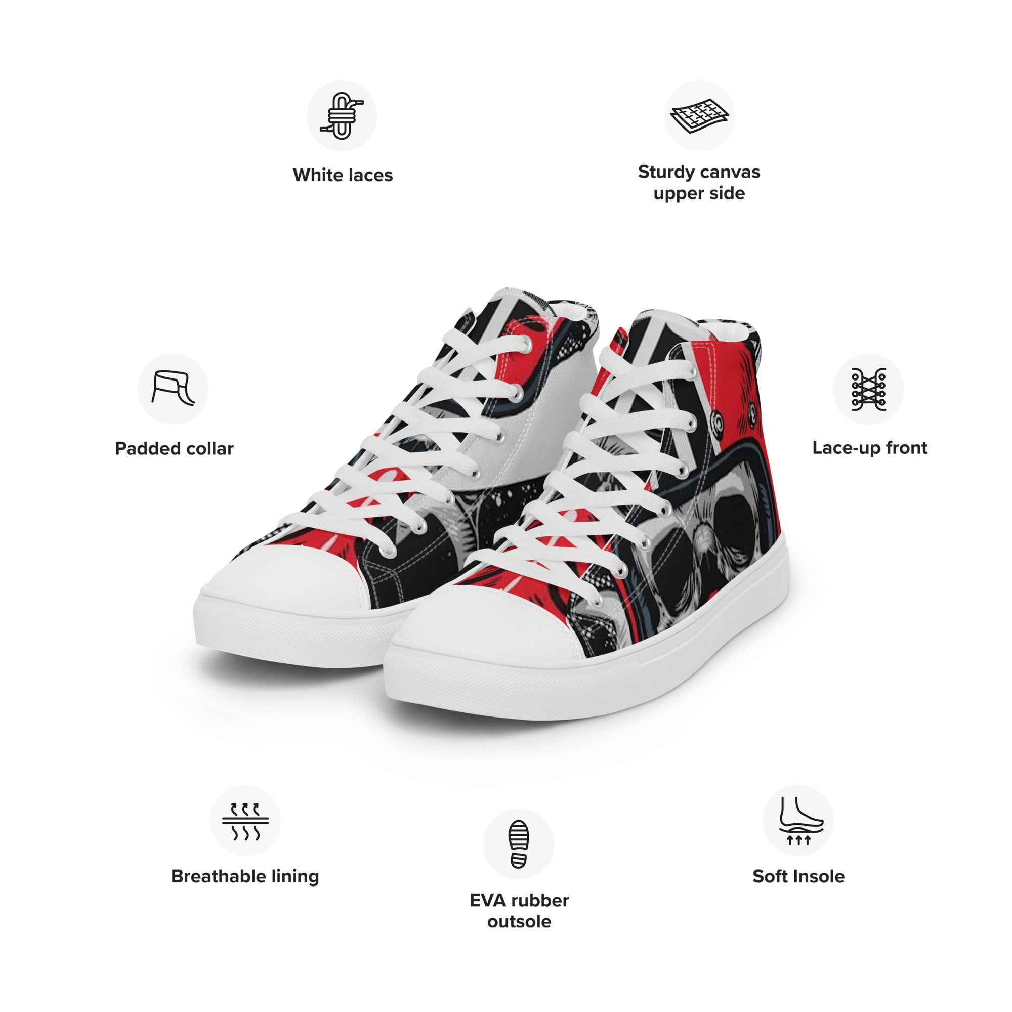 Men’s high top canvas shoes