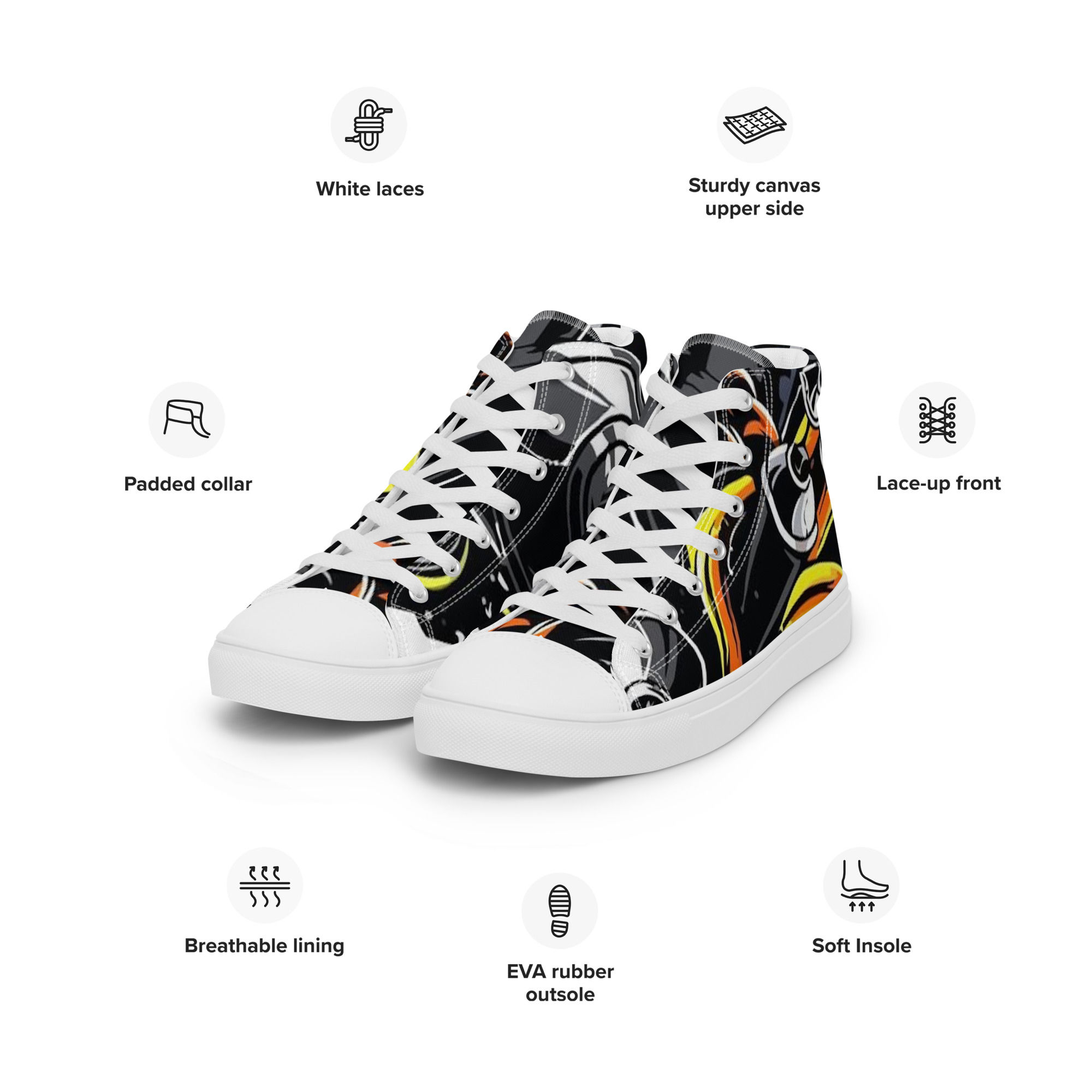 Men’s high top canvas shoes