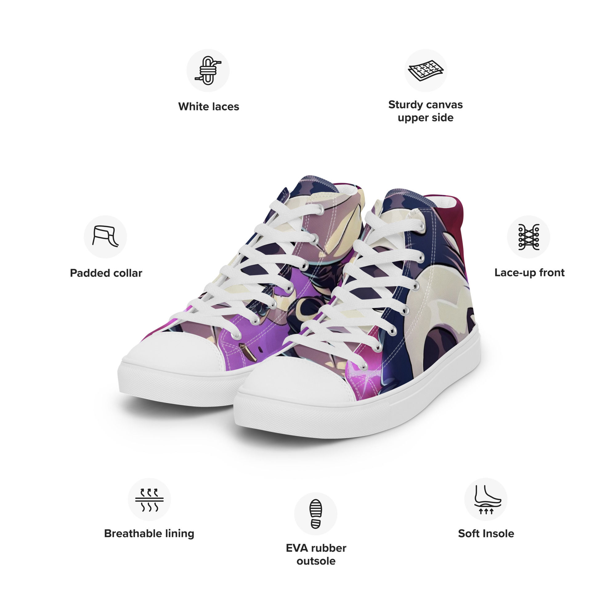 Men’s high top canvas shoes