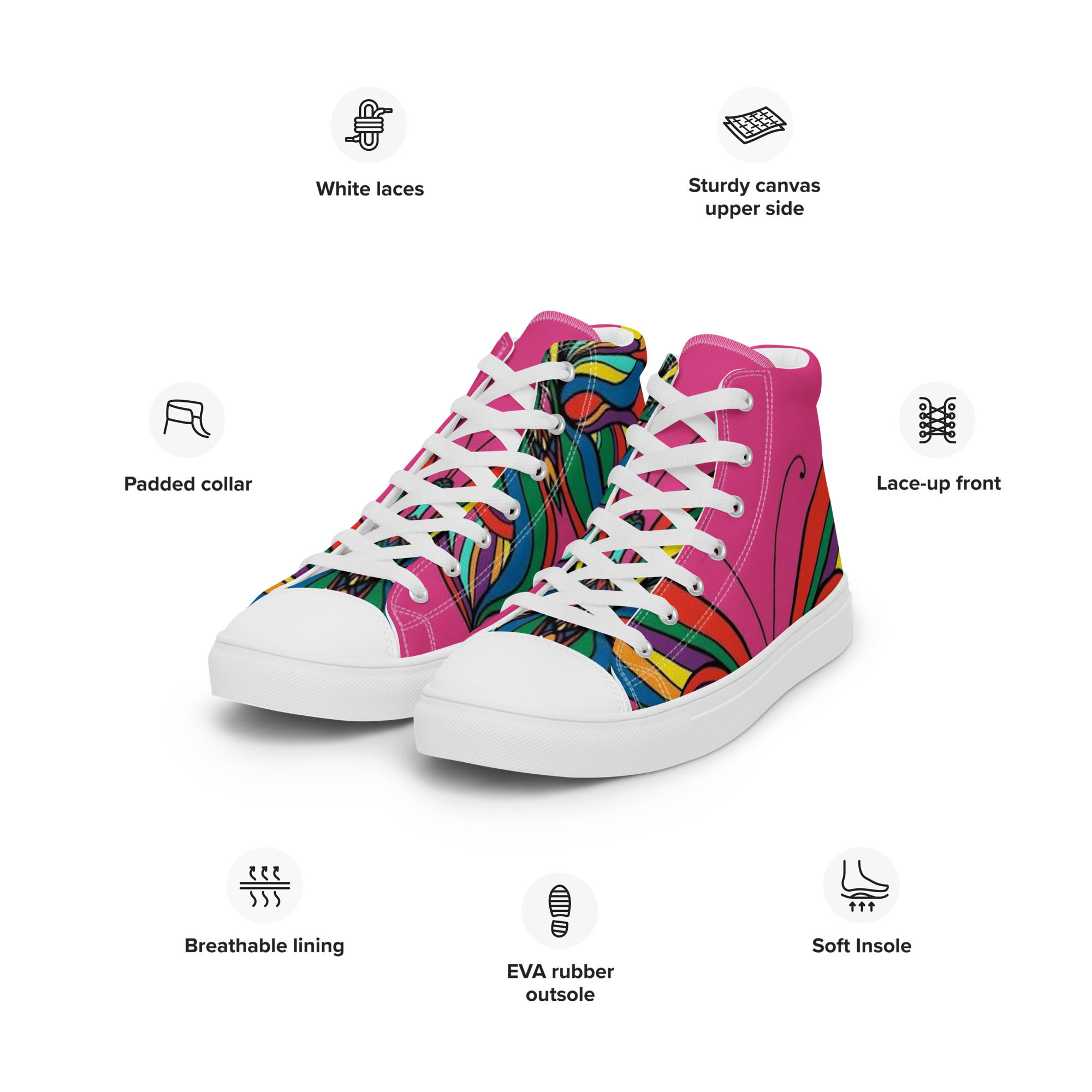 Women’s high top canvas shoes
