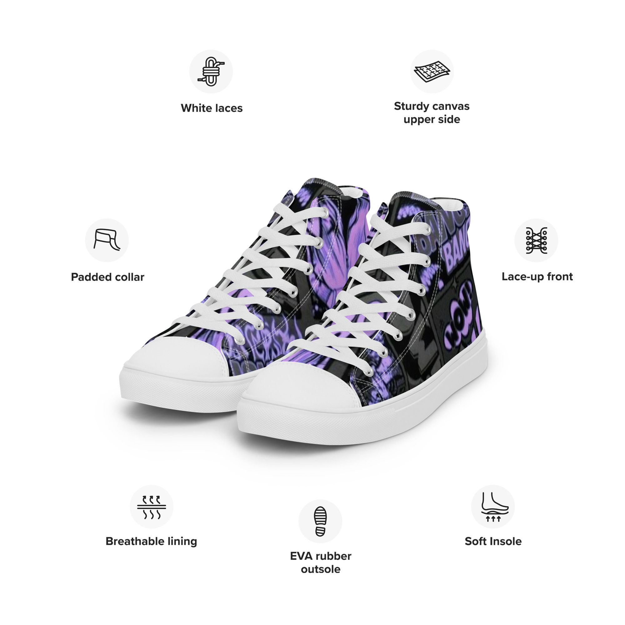 Men’s high top canvas shoes