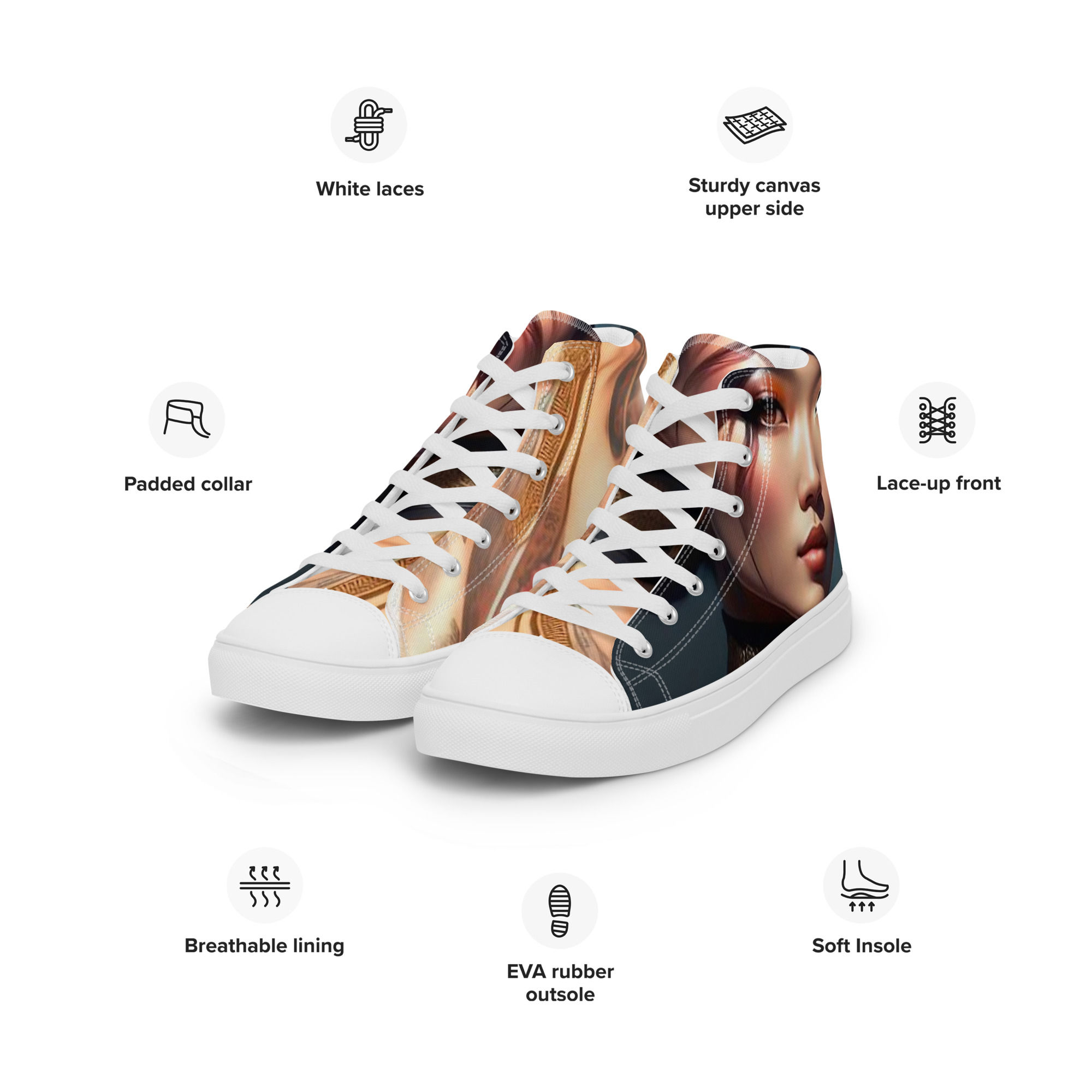 Men’s high top canvas shoes