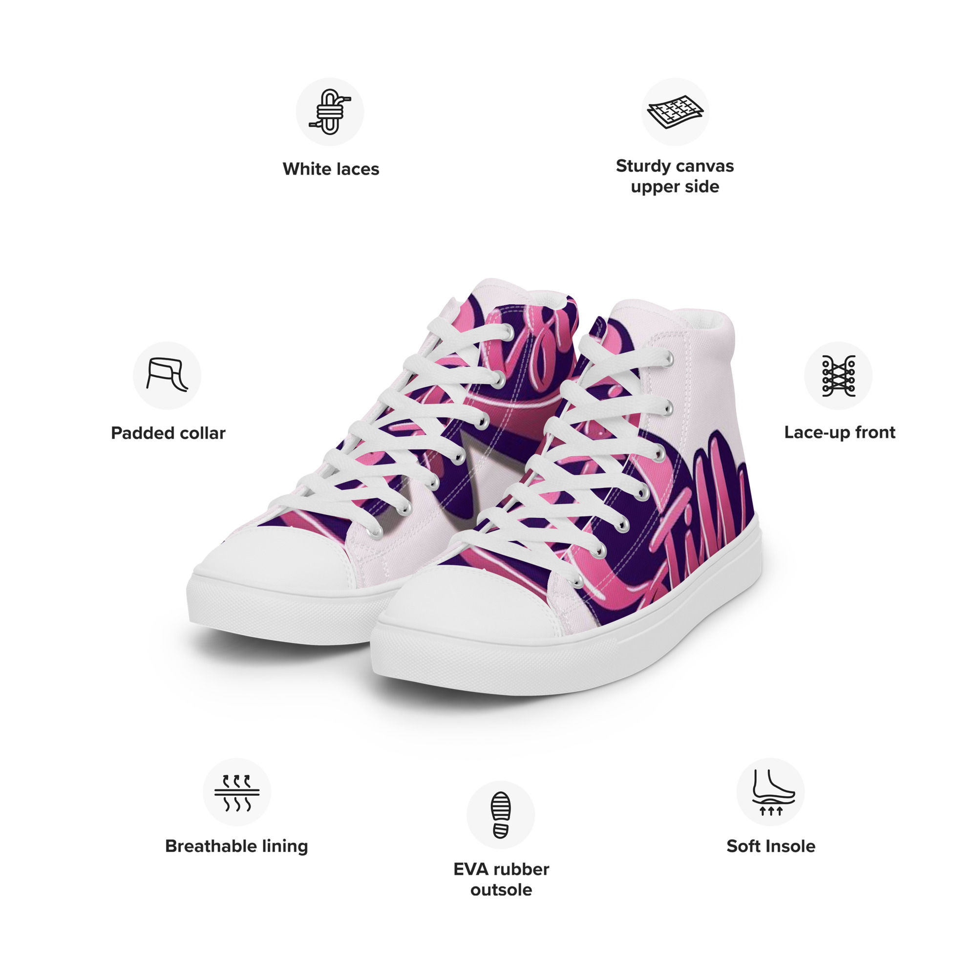 Men’s high top canvas shoes