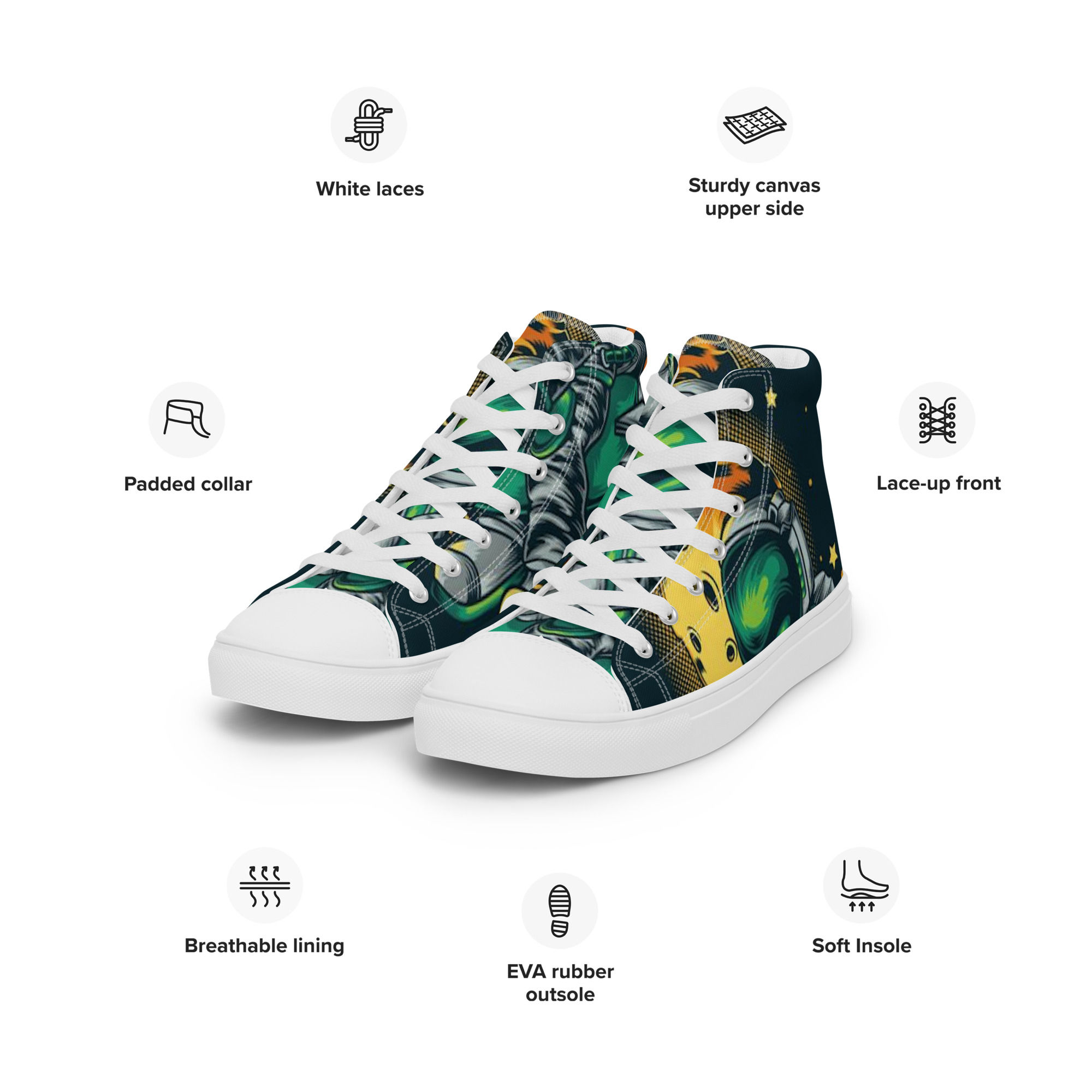 Men’s high top canvas shoes