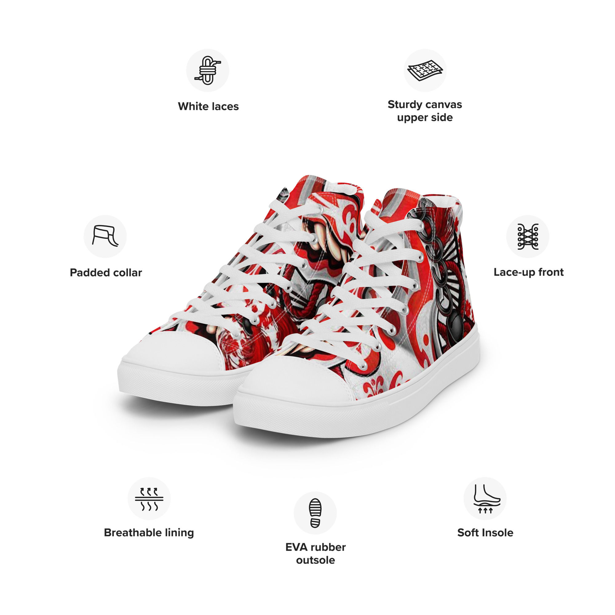 Men’s high top canvas shoes