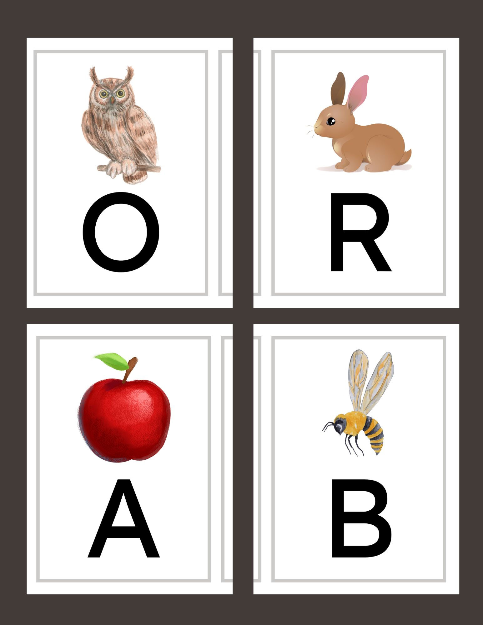 Simple Alphabet Flash Cards
