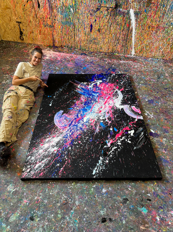 Abstracte kunstwerken Art Attack Room
Action painting Antwerpen