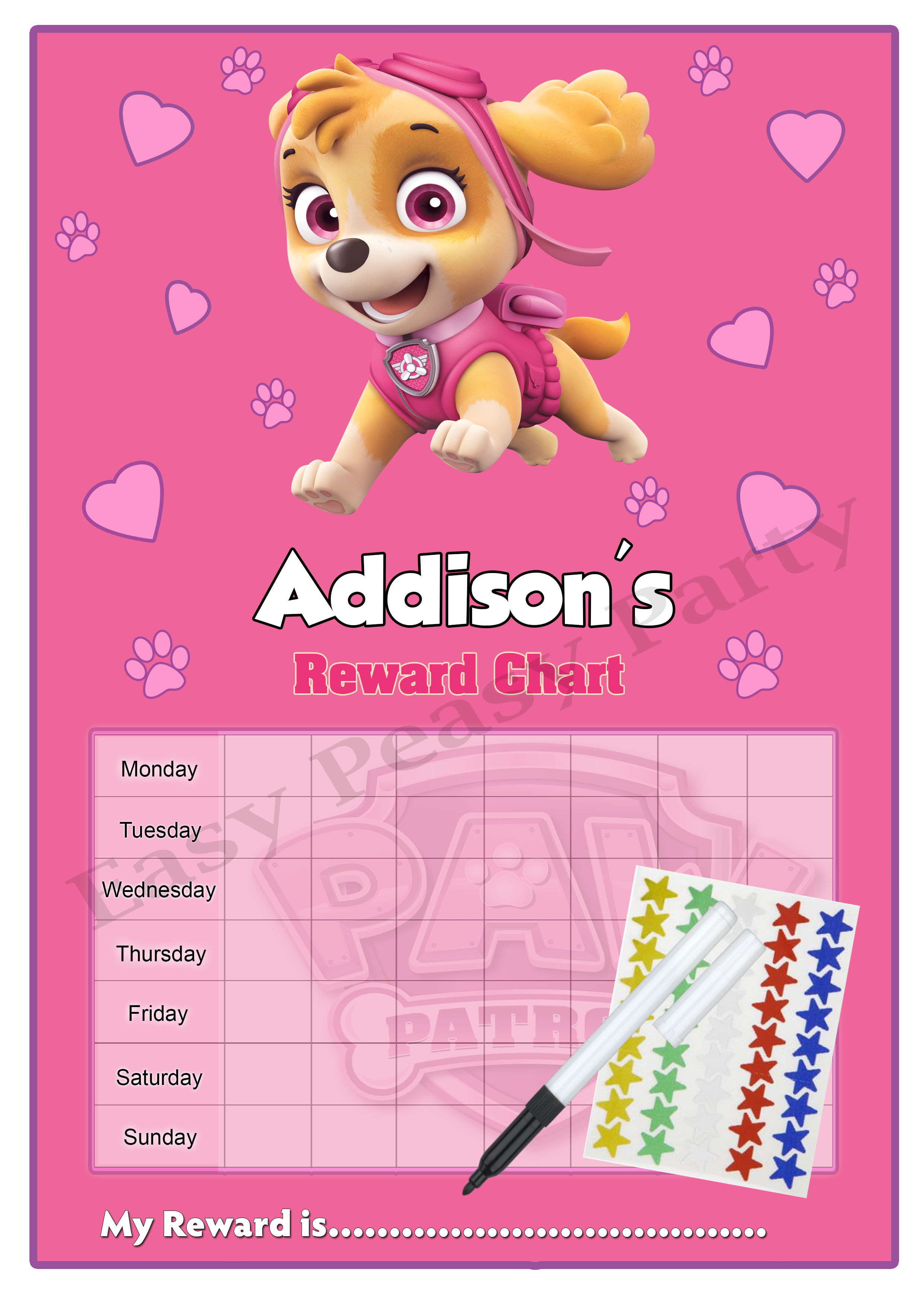 Paw Patrol Skye Reward Chart