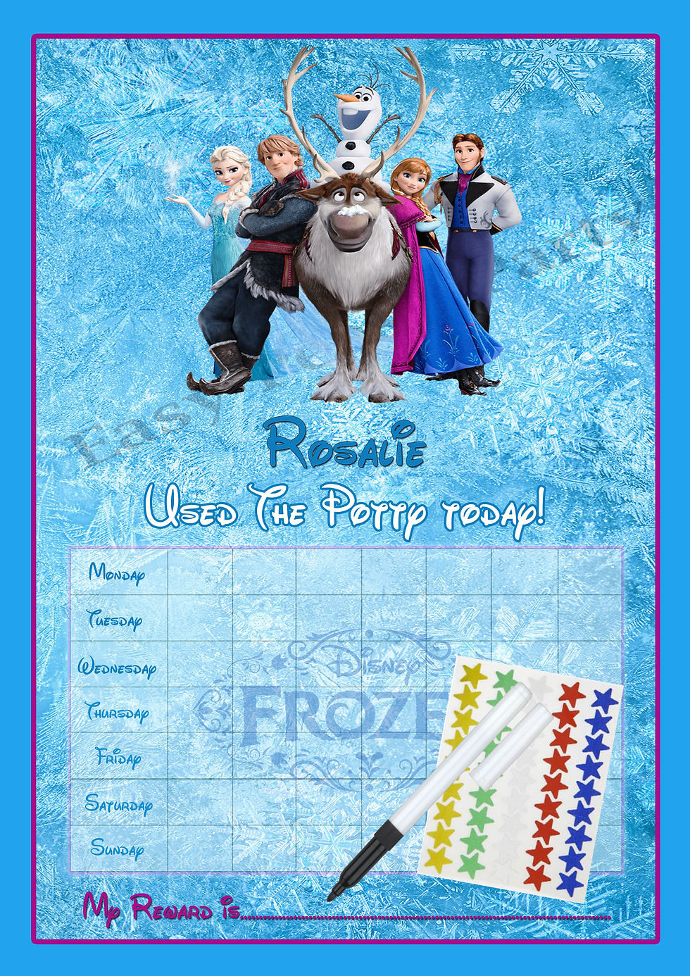 Frozen Potty Training Reward Chart
