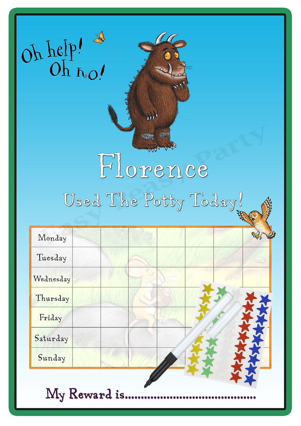 Gruffalo Potty Training Reward Chart