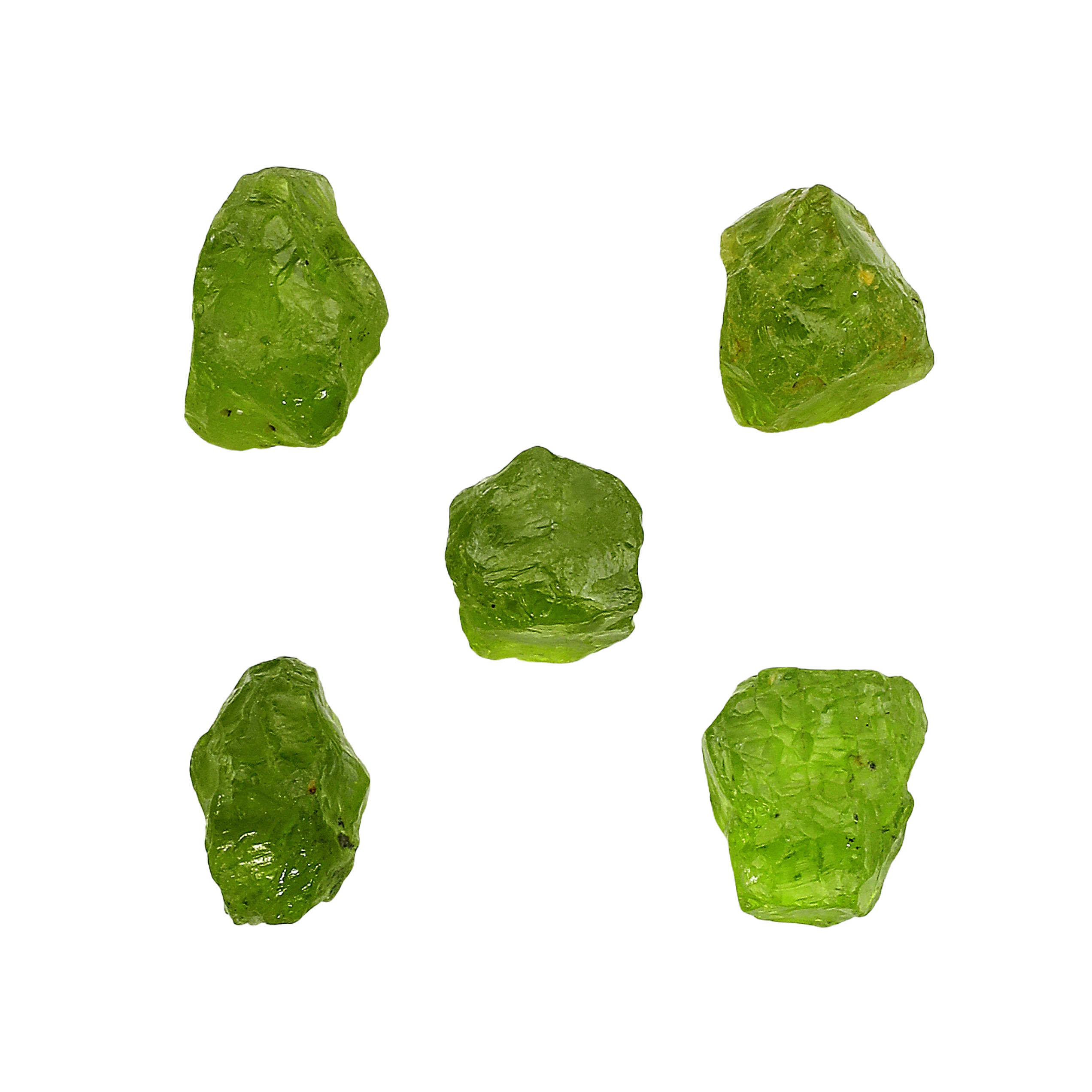 CHINESE PERIDOT 50.00 CTS. 5 PCS.