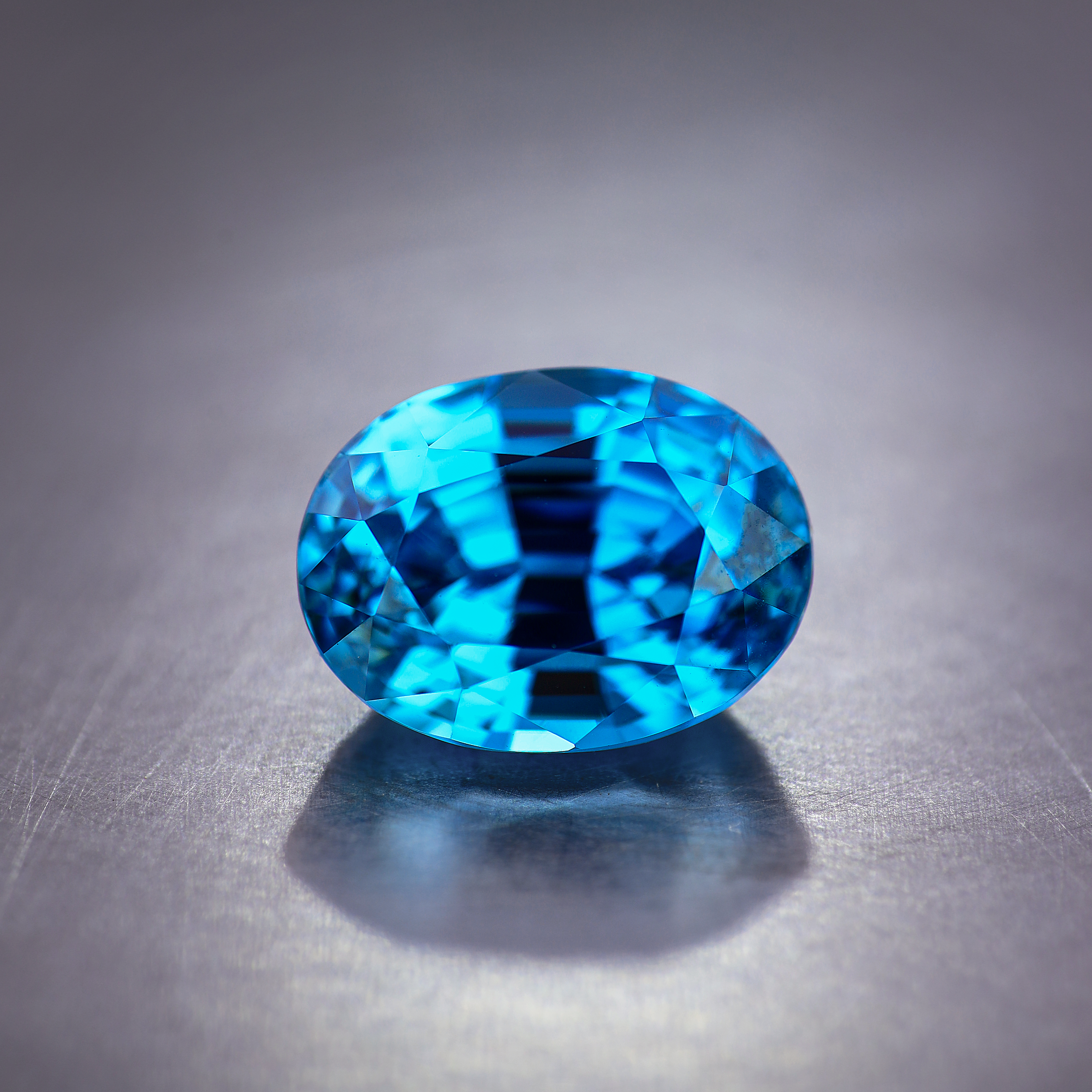 BLUE ZIRCON 4.70 CTS. 9X7 MM. OVAL