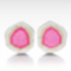 WATERMELON TOURMALINE 22.00 CTS. 17X16X3 MM. 2 PC. SET