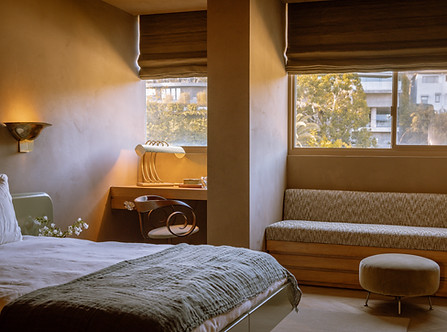 Guest bedroom in a Los Angeles home designed by Night Palm