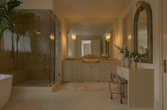 Primary Bathroom. The entire bathroom was remodeled by Night Palm. 
