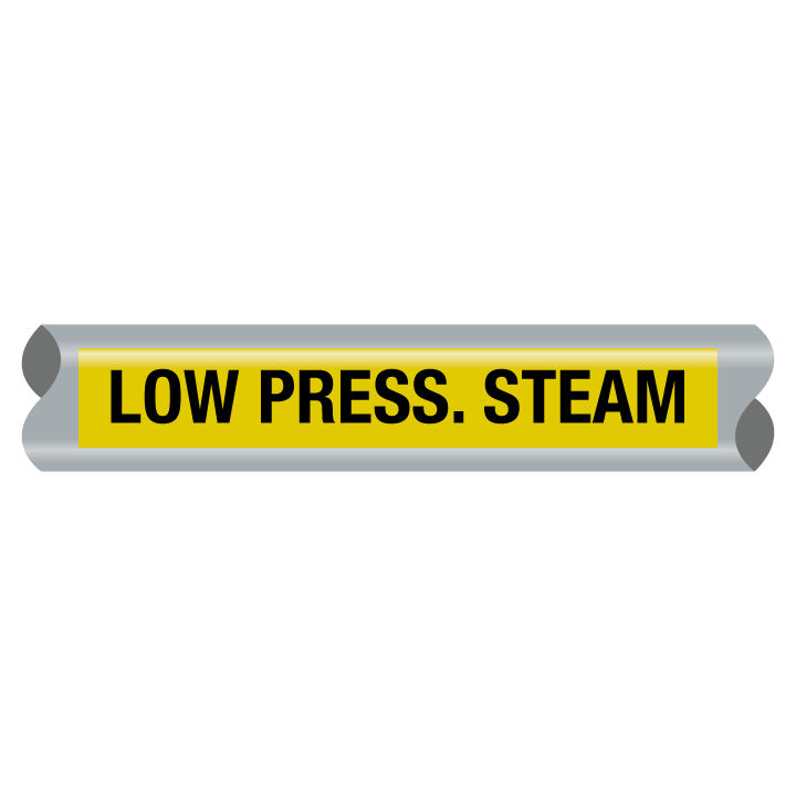 Thumbnail: Yellow Adhesive Pipe Marker | Low Press. Steam