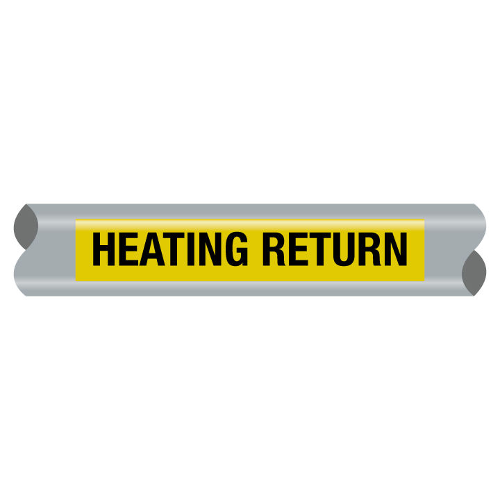 Thumbnail: Yellow Adhesive Pipe Marker | Heating Return