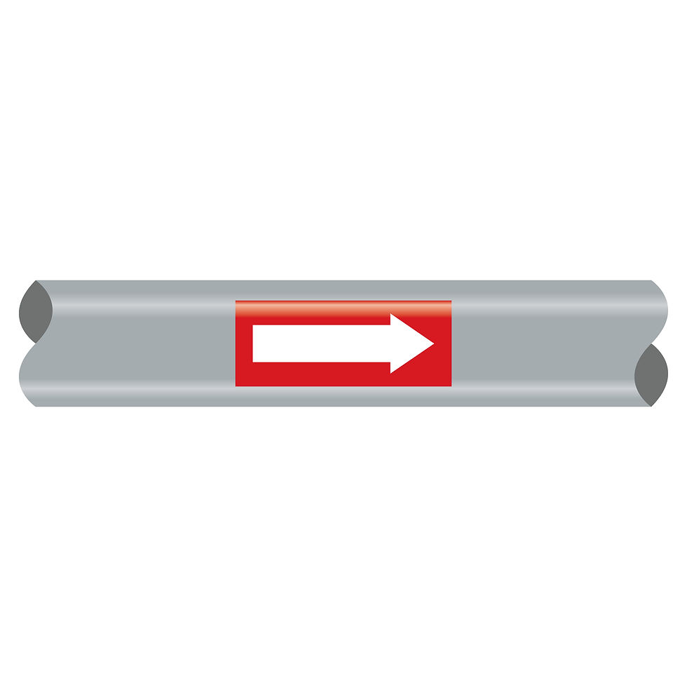 Thumbnail: Red Directional Arrow Adhesive Building Service Pipe Marker