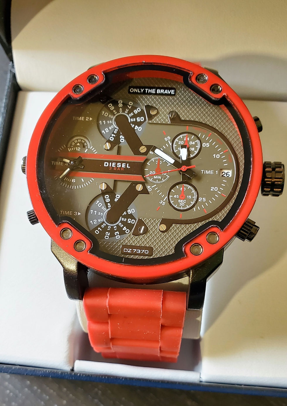 Thumbnail: Diesel "Mr.  Daddy 2.0" Scarlet & Grey Steel Watch (57mm)