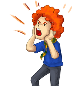 ilustração de menino gritando