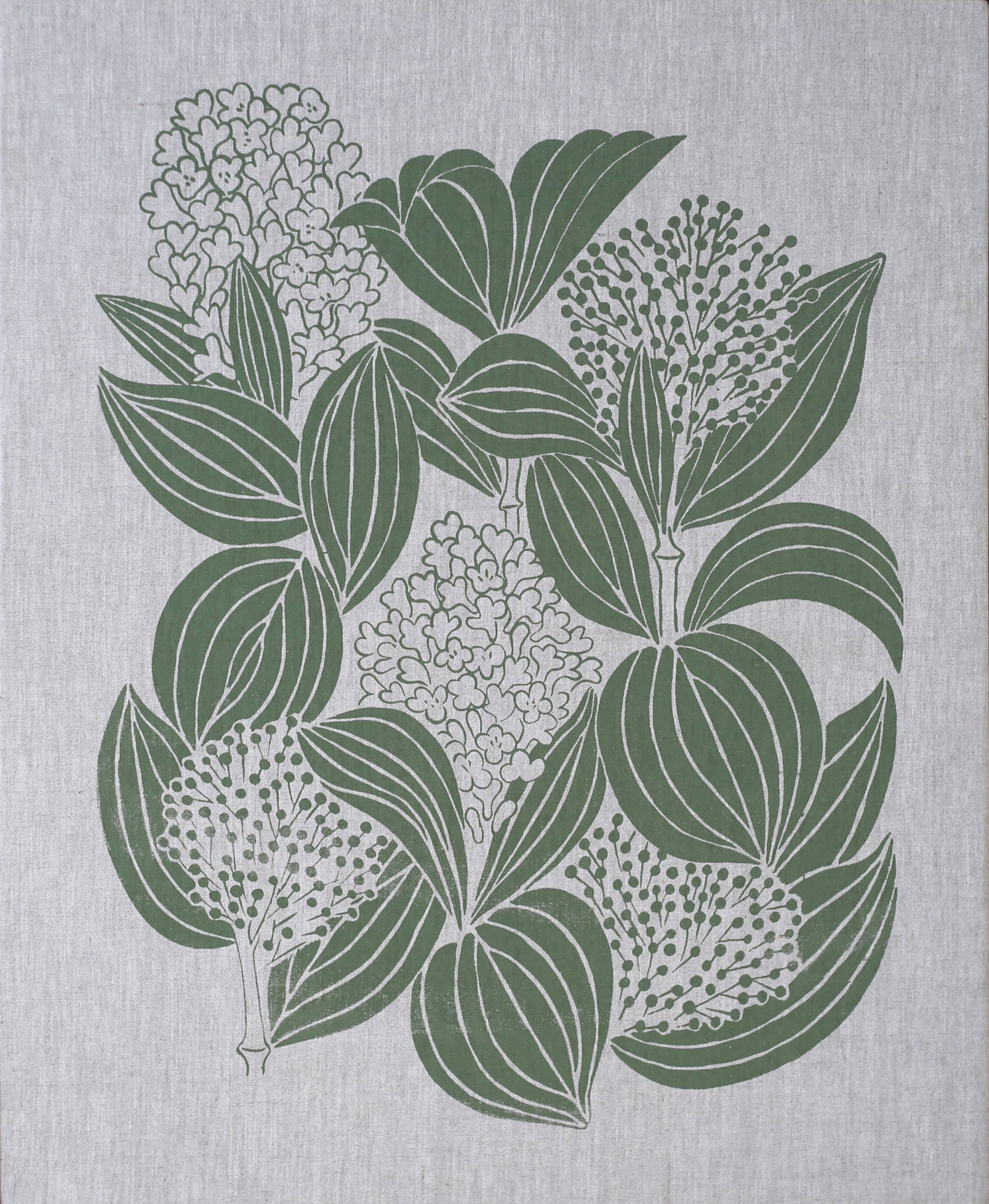 Medinella Green on linen