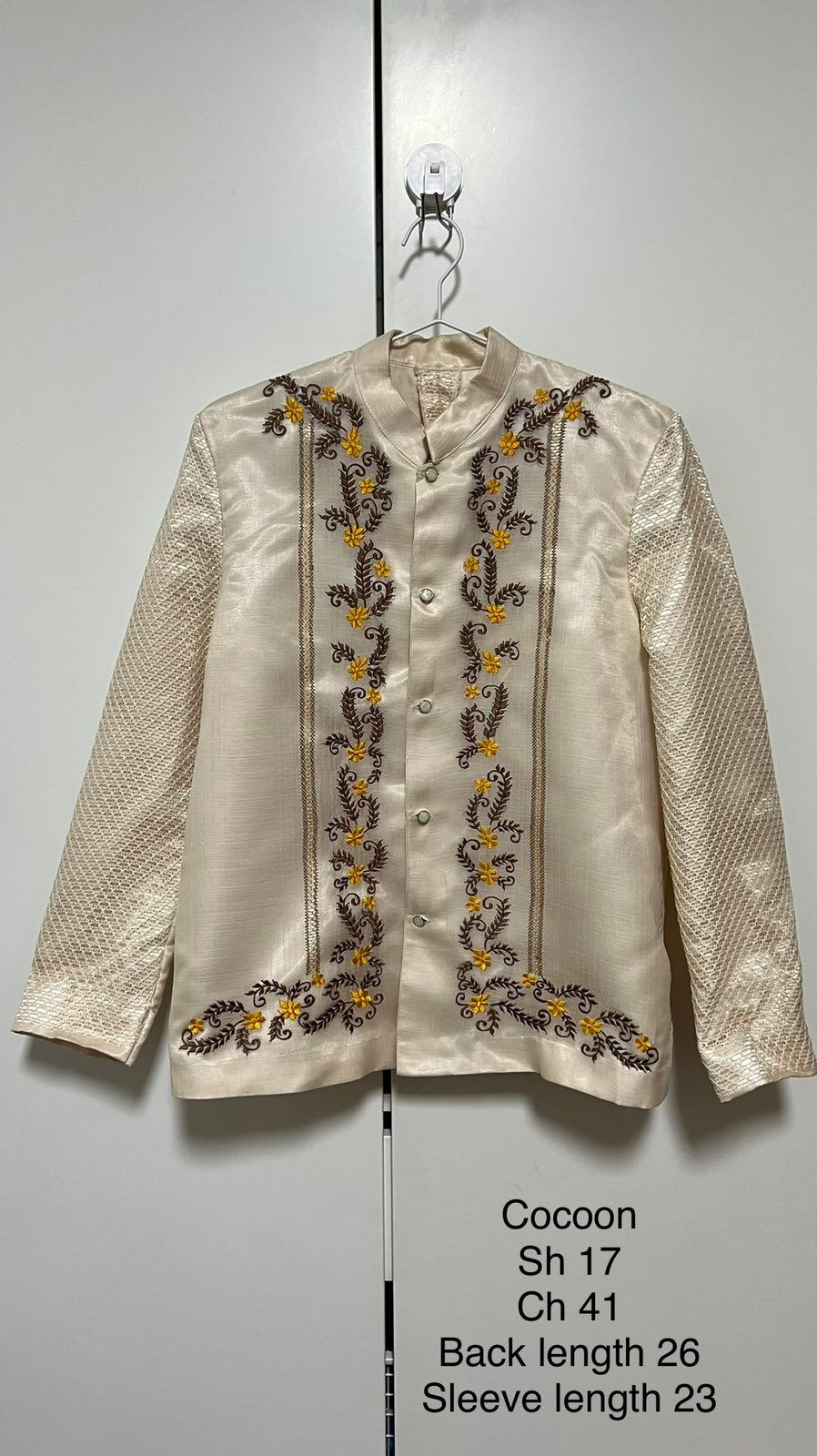 Men's Coat Barong Small Overall Machine-Embroidery (MBSM0011)