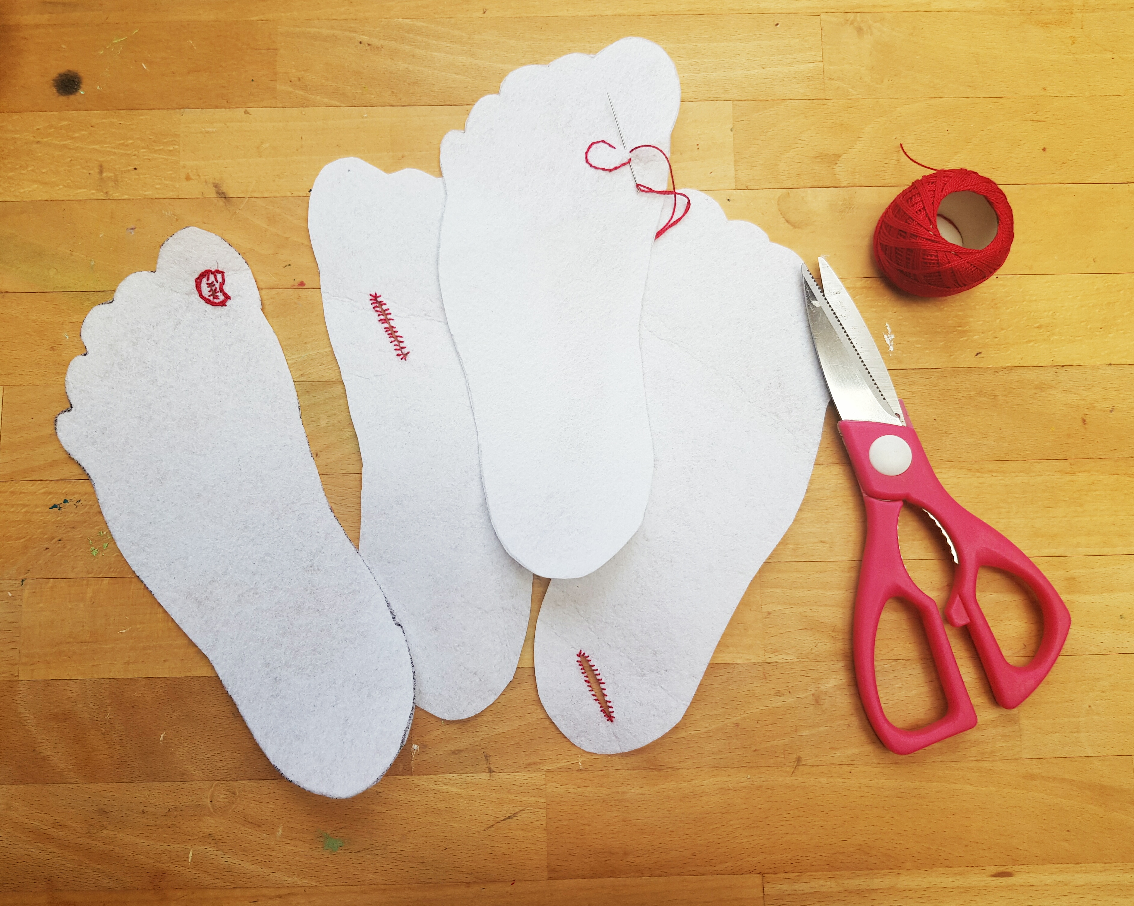 Needlework on felt