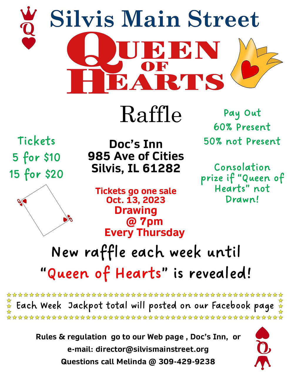 Silvis Main Street Queen of Hearts Raffle
