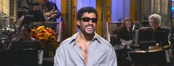 Bad Bunny on Saturday Night Live (10/4/25) (Courtesy NBC News)