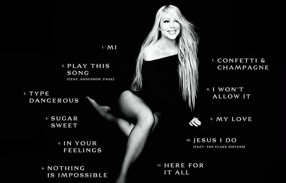 Here For It All track list (Photo source: @mariahcarey Instagram)