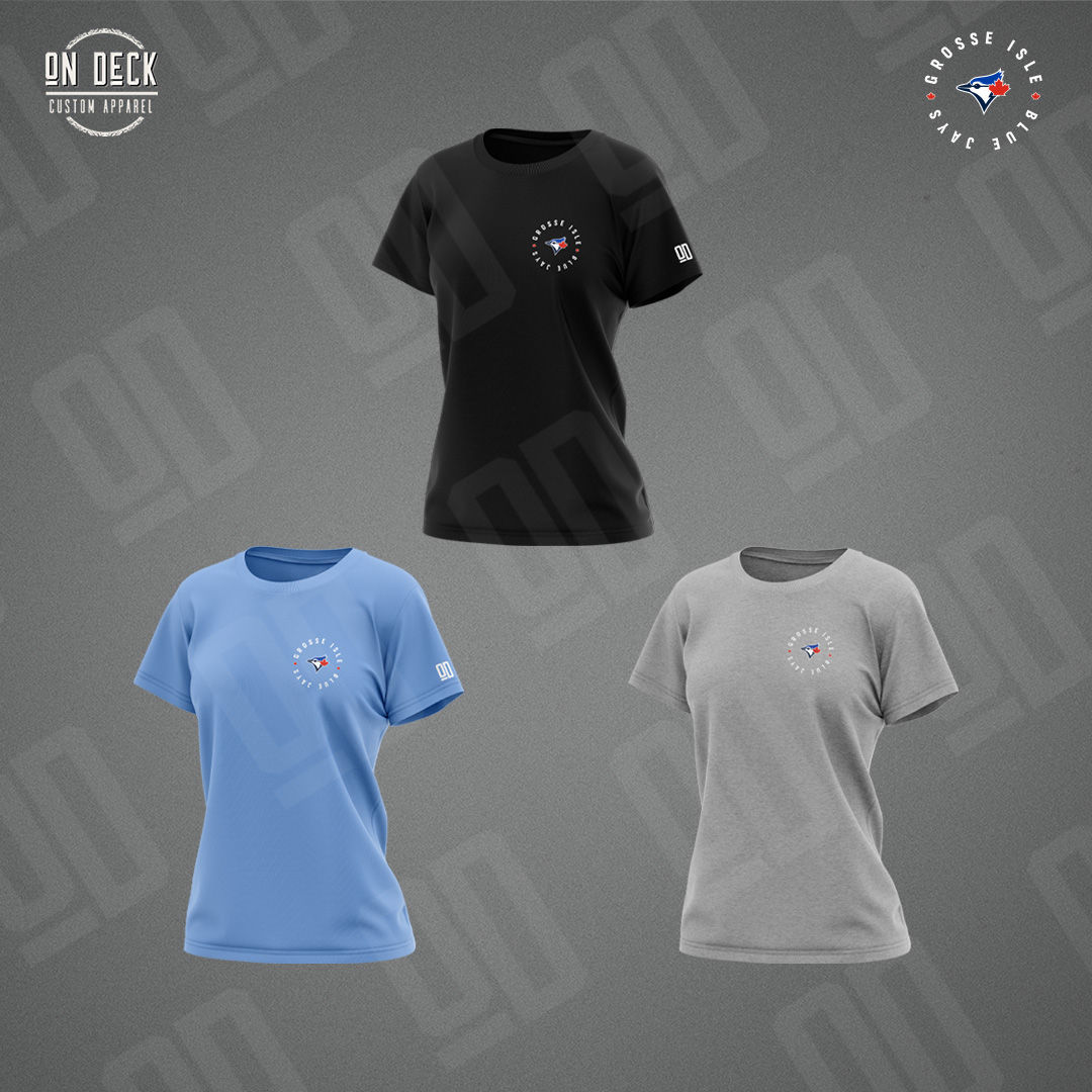WOMENS ATC 24EVER Ring Spun Cotton Tee (Printed Logo) - Grosse Isle Blue Jays