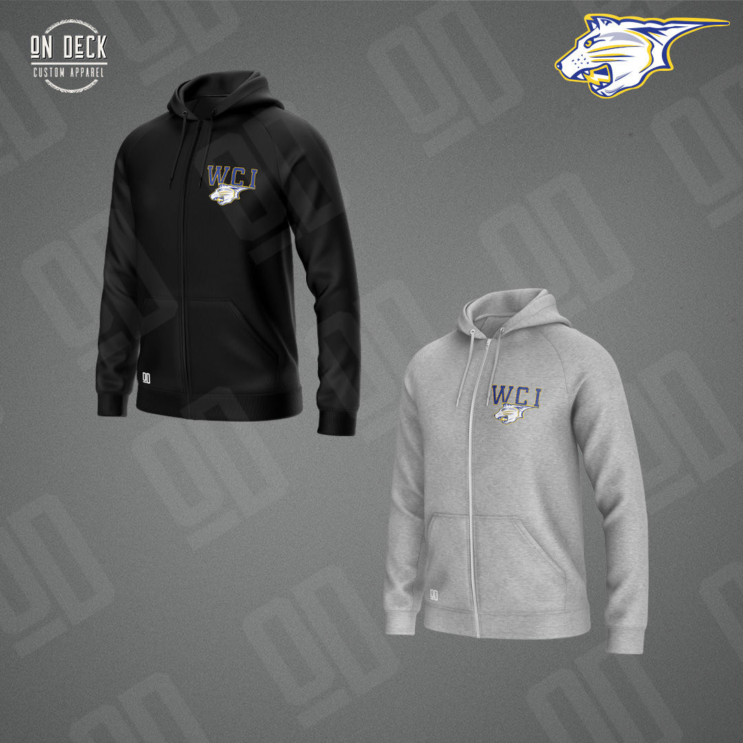Gildan Full Zip Hoodie (Printed Logo) - Warren Collegiate