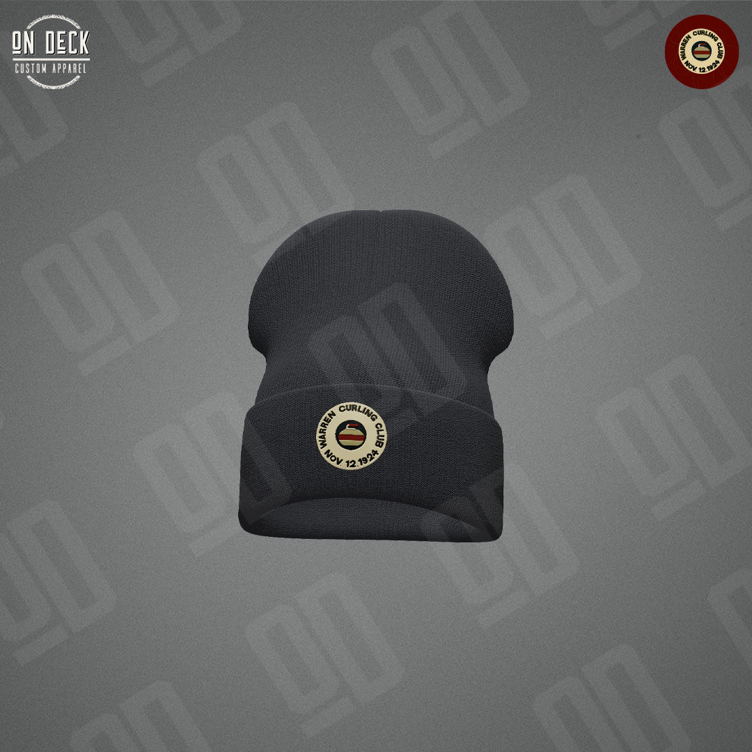 Pacific Headwear Knit Fold Over Beanie (Embroidered Logo) - Warren Curling Club