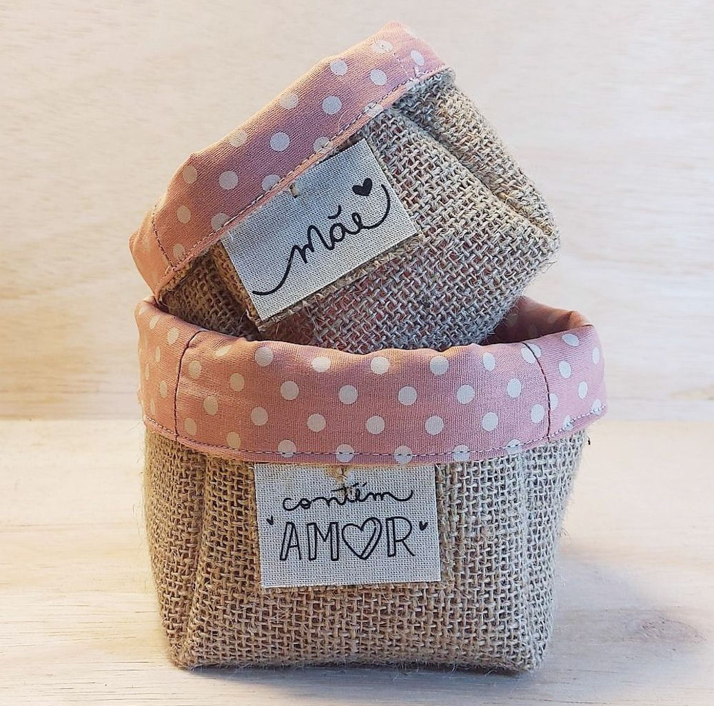 Cachepô Mãe Poá Rosé - Lembrancinha Personalizada de Dia das Mães