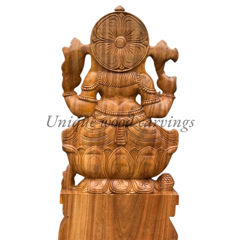 Thumbnail: 30" Height  Lord Ganapathi wooden statue