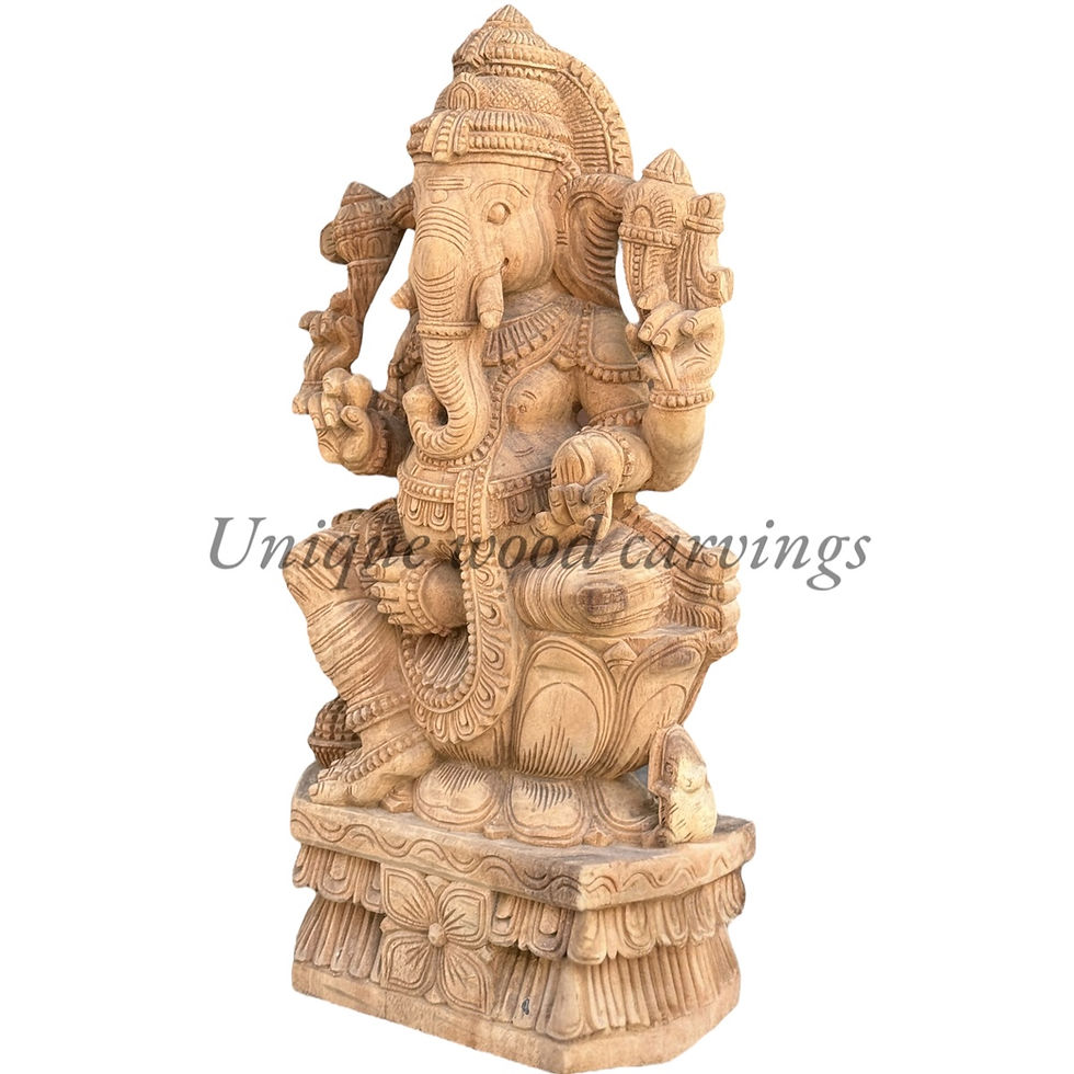 Thumbnail: Ganapathi wooden sculpture