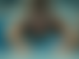 Eye-level view of a focused athlete preparing for competition