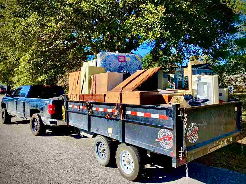 Junk in the back of a trailer