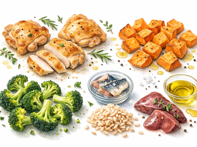 chicken broccoli sweet potato homemade dog food recipe ingredients