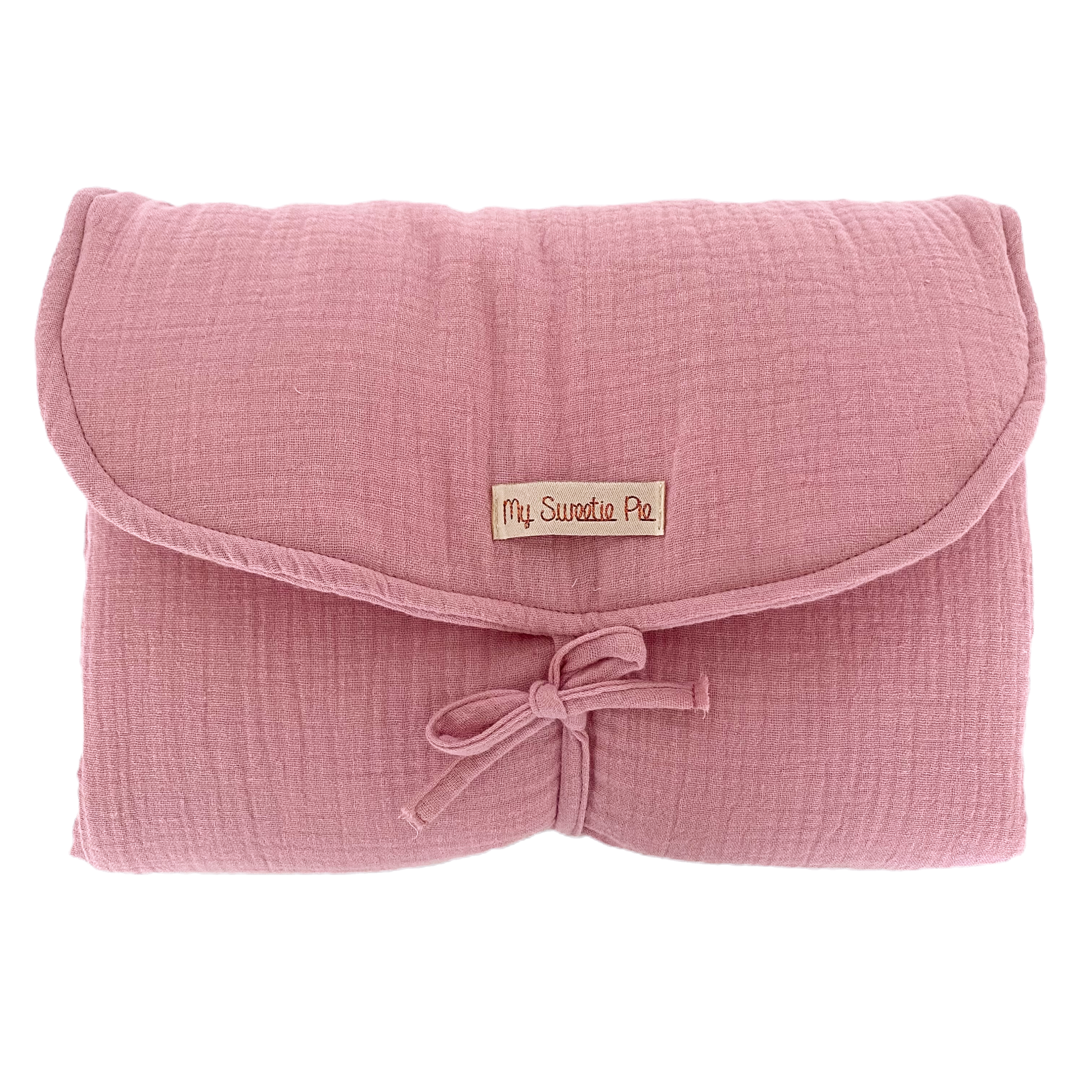 Fasciatoio portatile da viaggio Rosa Antico in mussola di cotone