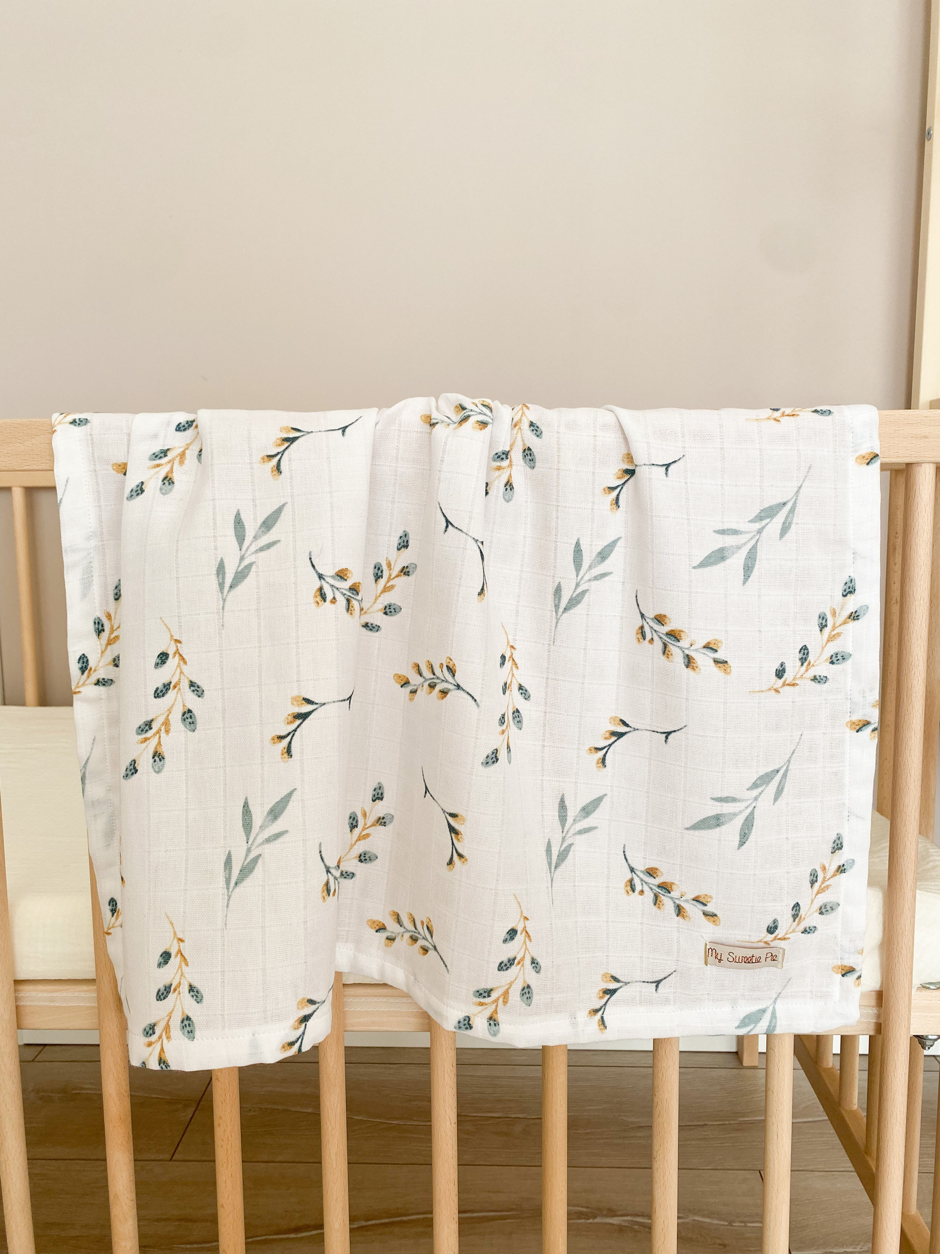 Mussola neonato cotone foglie d'autunno