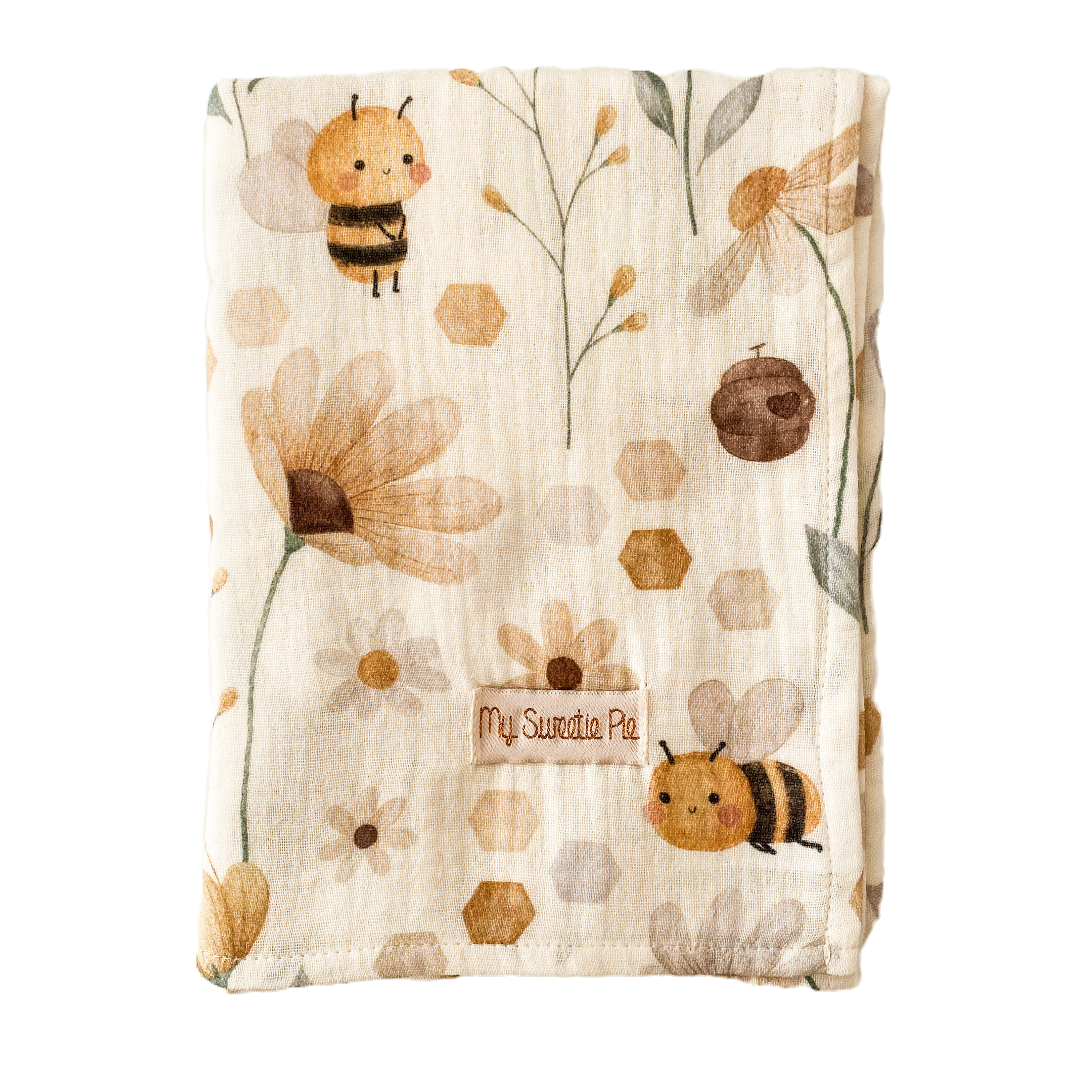 Mussole in cotone - Api, miele e fiori