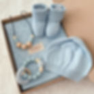 Box Nascita Neonato 5 Pezzi Azzurra– Coperta, Berretto, Scarpine cotone ed accessori