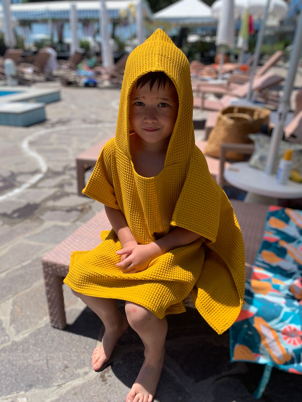 Miniatura: Poncho 2-6 anni cotone a nido d'ape 100%