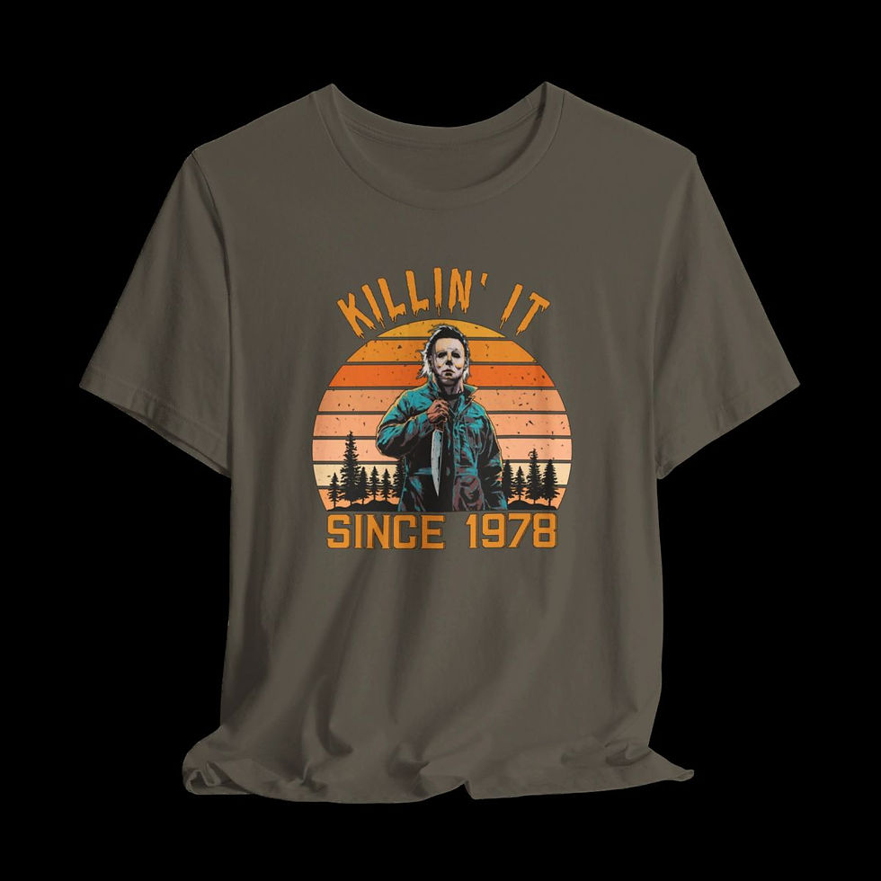 Thumbnail: Killin It Since 1978 Michael Myers | Halloween Funny Graphic T-Shirt | off Grey