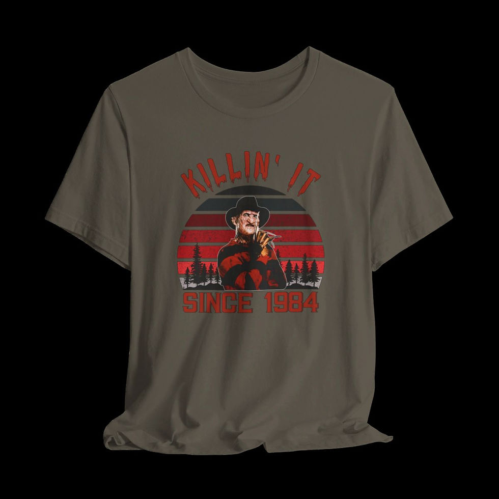 Thumbnail: Killin It Since 1984 Freddy Krueger | Halloween Funny Graphic T-Shirt | Cement