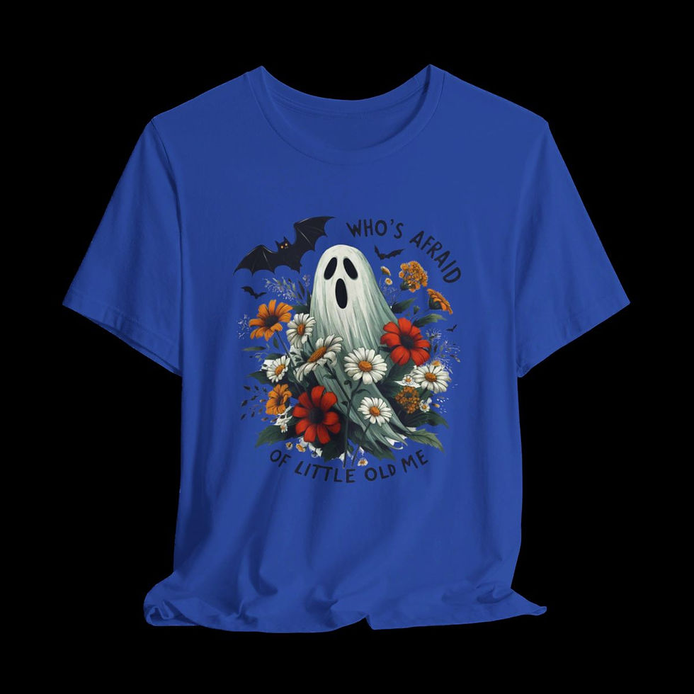 Thumbnail: Who's Afraid Of Little Old Me| Halloween Funny Graphic T-Shirt | Blue