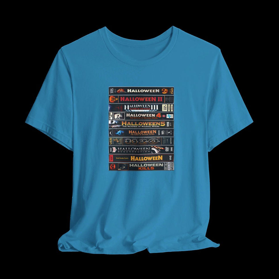 Thumbnail: Halloween Movies | Halloween Funny Graphic T-Shirt | Cyan